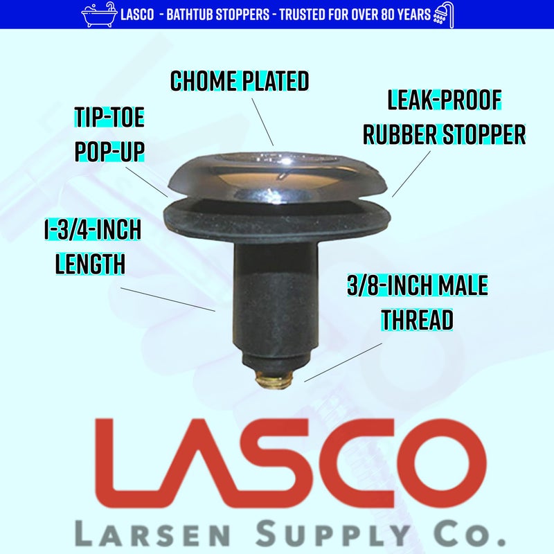 لاسكو LASCO 03-4823 غطاء مصفاة بتصميم سريع مناسب لحوض الاستحمام مطلي بالكروم - Image 2